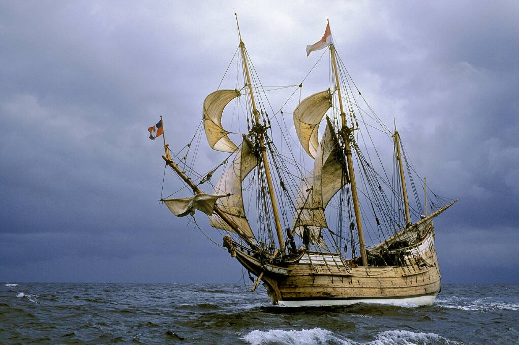 The replica of the "Duyfken" at sea. Picture: Supplied