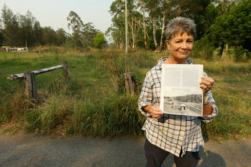 Leigh Gibbens at Stockrington, at the same spot where the photo in R.G. Preston's "The Richmond Vale Railway" was taken. Picture: Jonathan Carroll