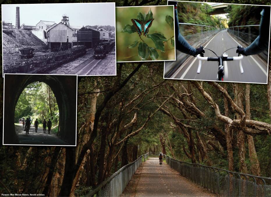DIVERSE: The Fernleigh Track offers insights into nature and views into the area's mining and railway heritage. Pictures: Max Mason-Hubers, Darren Pateman and Ed Tonks Collection