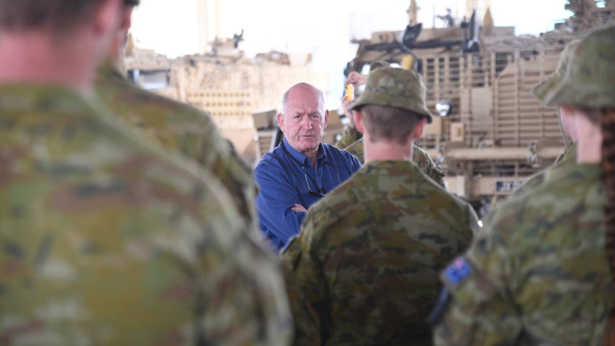 VICEREGAL VISIT: General Sir Peter Cosgrove visiting Australian troops in the Middle East in 2017. Picture: Courtesy, General Sir Peter Cosgrove