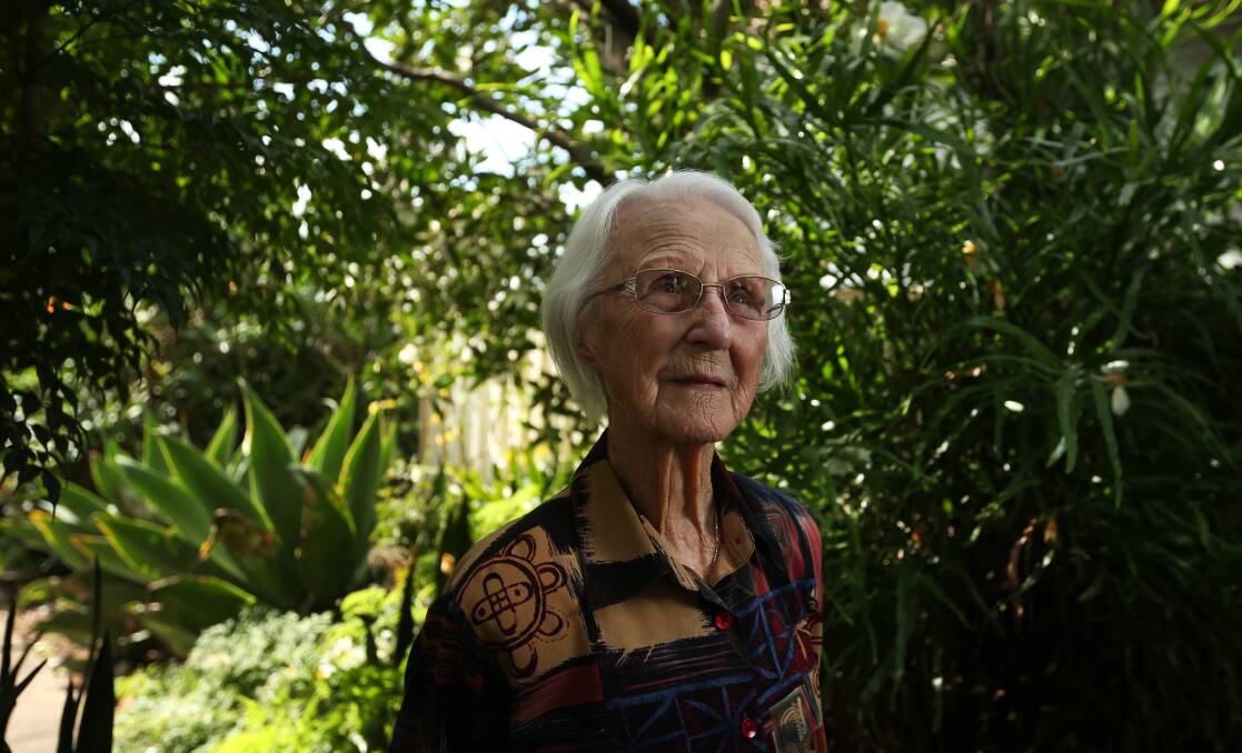 REFLECTING: Ninety-four-year-old Alina Kizeweter in her garden, which provides an escape during these times of self-isolation. Picture: Simone De Peak 