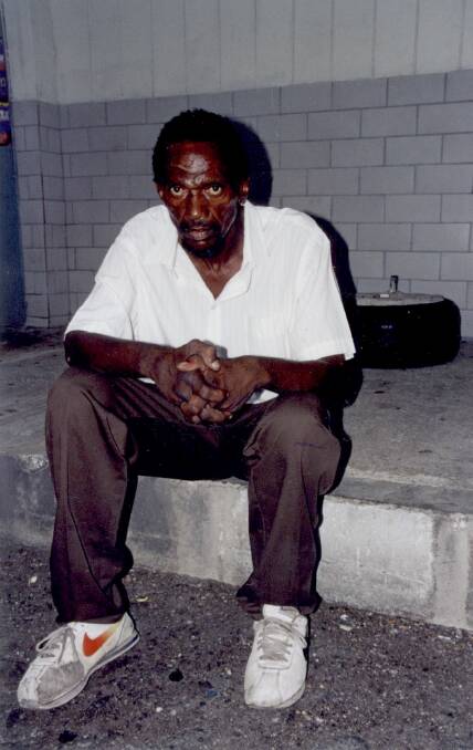 TOUGH TIMES: Former cricketer Richard Austin begging on the street in 2003. Picture: Courtesy, Ashley Gray 