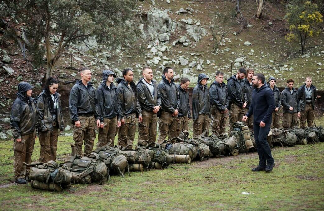 The high-profile recruits stand before head instructor Ant Middleton in "SAS Australia". Picture: Supplied