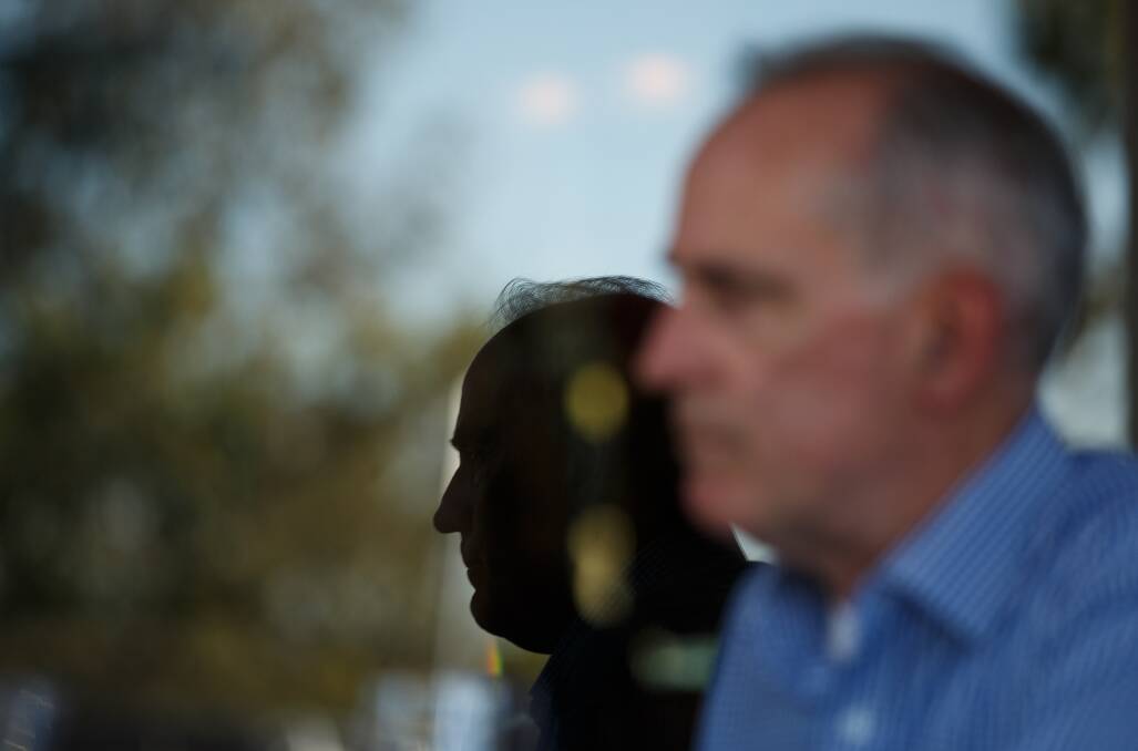 REFLECTING: Independent member for Lake Macquarie Greg Piper at lunch.