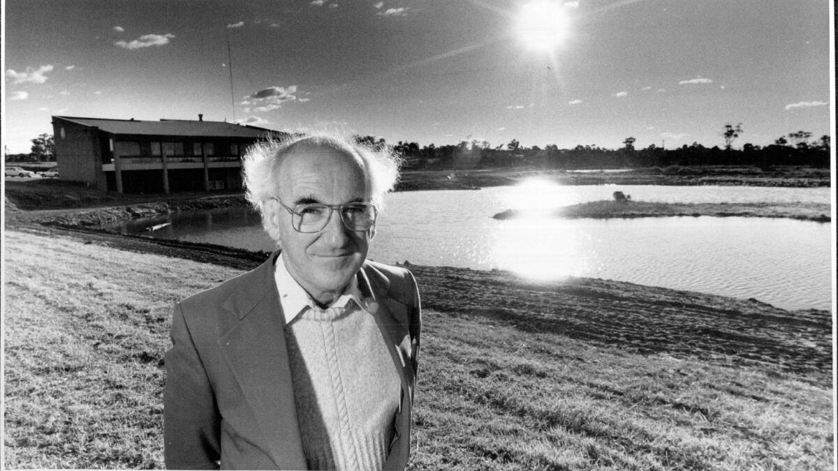 Max Maddock, a prime mover of the Hunter Wetlands Centre, pictured on the site in 1986. 