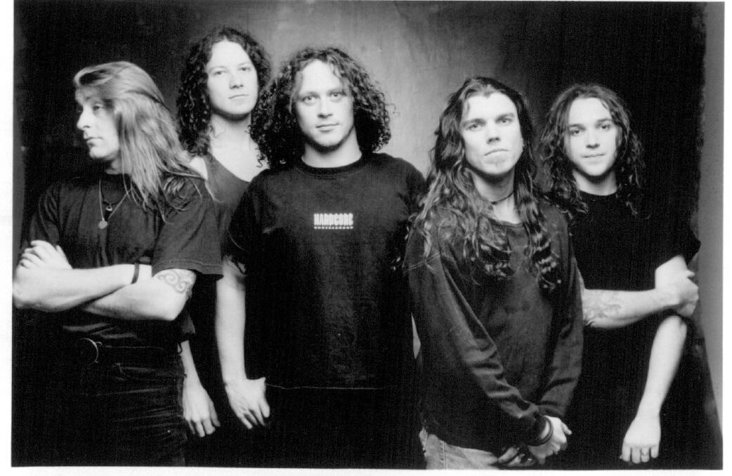 The Screaming Jets, pictured in 1995, with Craig Rosevear on the far right. Picture: Supplied