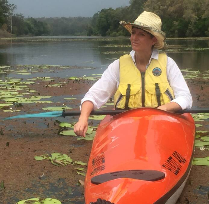 Member for Port Stephens Kate Washington on the Williams River. Picture: Scott Bevan