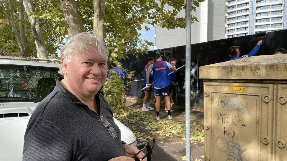 Jeff McCloy at the graffiti clean-up event he instigated. Picture: Ian Kirkwood