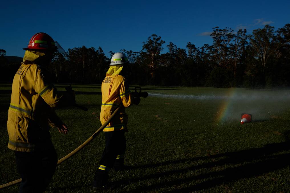Martinsville Rural Fire Brigade members at training. Picture: Max Mason-Hubers