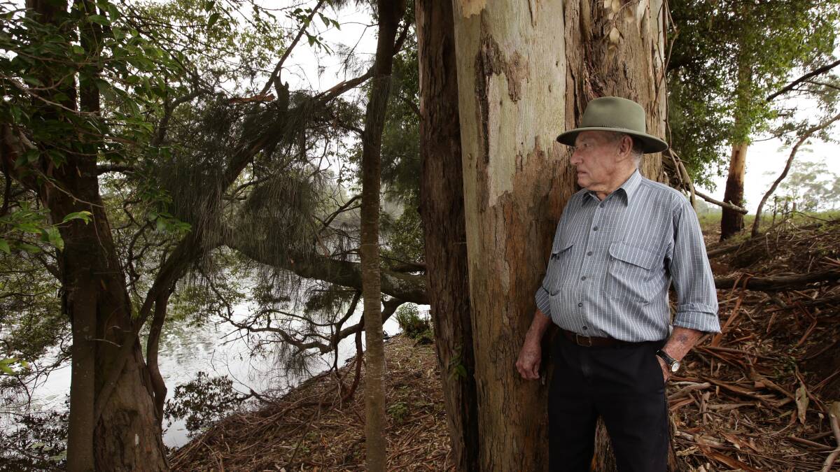 John O'Keefe looks at the river bank on his family property. Picture: Simone De Peak 
