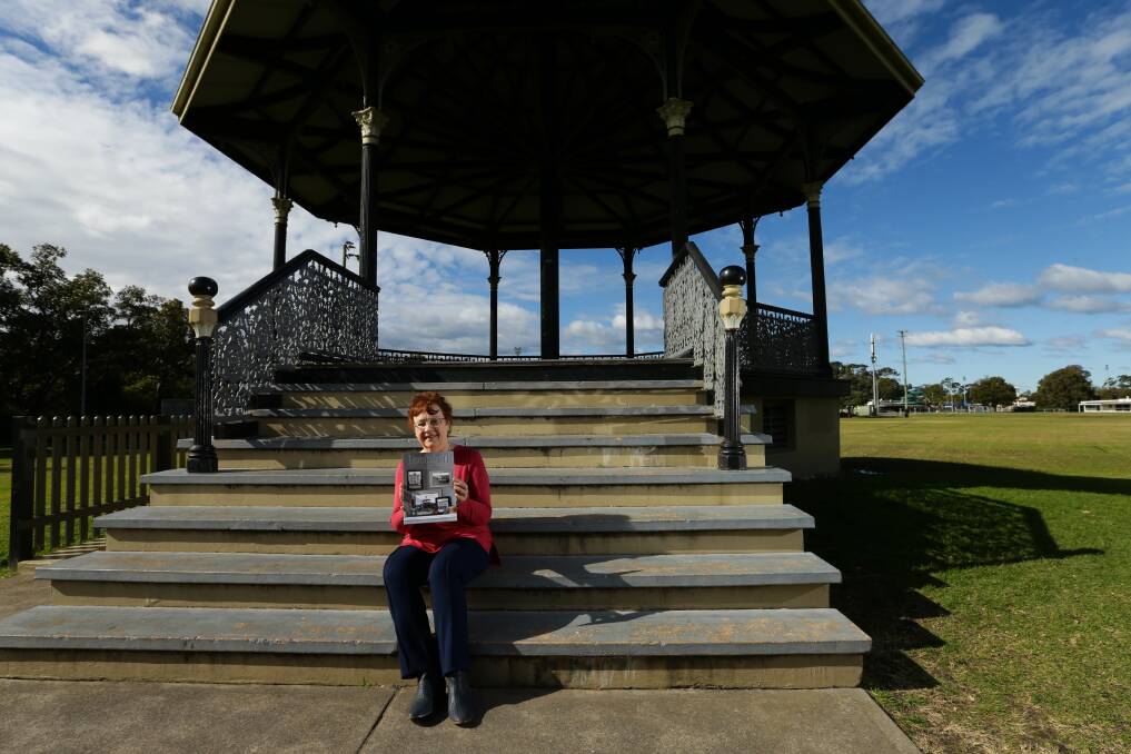 Historian and author Julie Keating sitting at the rotunda in Lambton Park. Picture: Jonathan Carroll