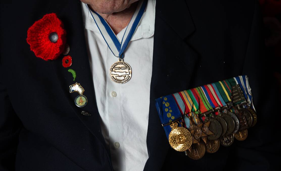 Alf Carpenter's poppy and medals. Picture: Marina Neil