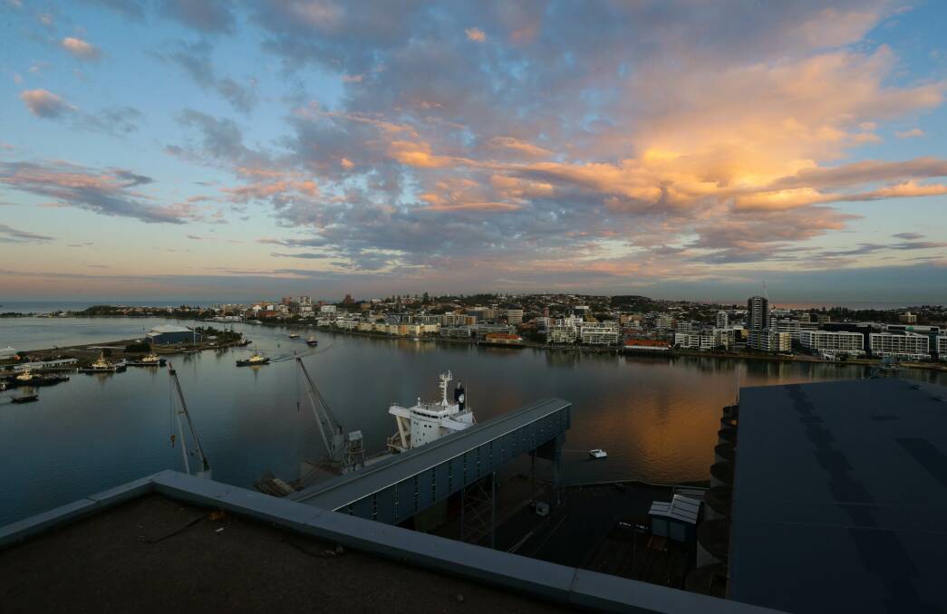 The view from the GrainCorp terminal at Carrington over to Dyke Point, on the left. Picture: Jonathan Carroll