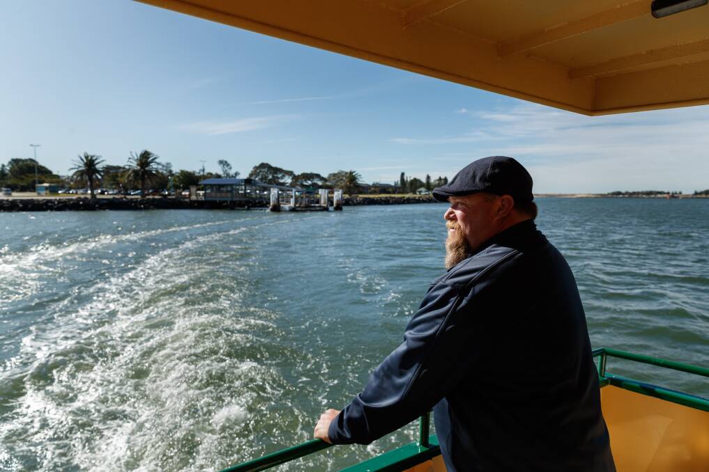 Steve Hoggart looks out at the Stockton shore from the ferry. Picture by Max Mason-Hubers