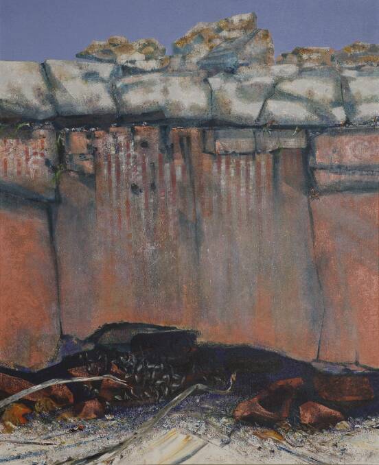 Tom Gleghorn's painting, 'Landscape Altar - MacDonnell Ranges'. Picture: Newcastle Art Gallery 