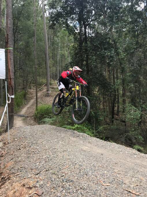 Coleen Kehoe on the Awaba downhill track. Picture: Courtesy, Tegan Fisher