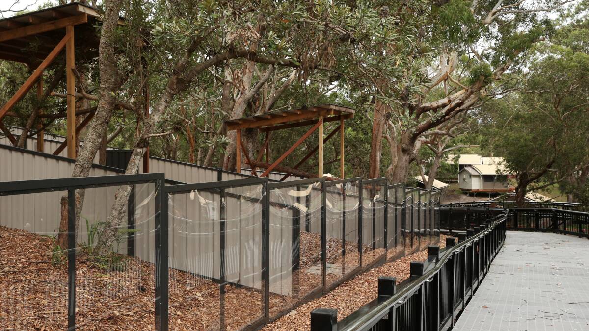 The new walkway and enclosures built as part of the koala sanctuary. Picture: Simone De Peak