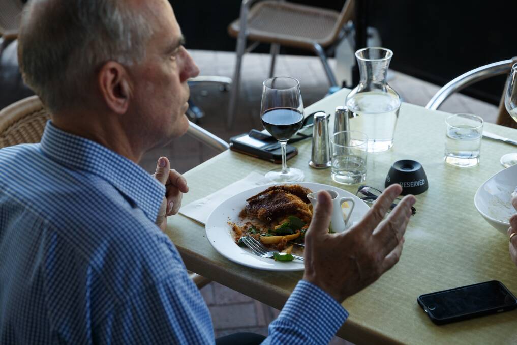 Lake Macquarie MP Greg Piper at lunch. Picture: Max Mason-Hubers