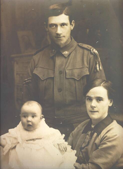 World War I soldier George Hodge photographed with his family, the first of the "lost diggers" to be identified. Picture: Courtesy, Coalfields Local History Association