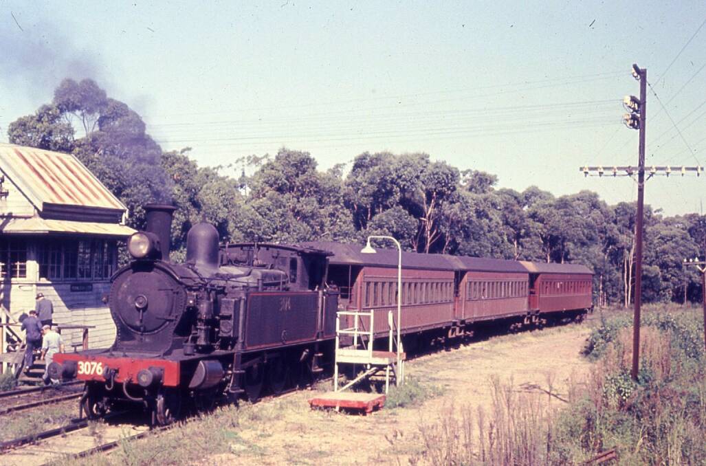 A passenger train on the Belmont Line at Fernleigh Loop in 1966. Picture: Ron Preston 