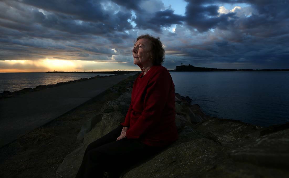 Historian and author Vera Deacon on Stockton breakwater in 2017. Picture: Simone De Peak 
