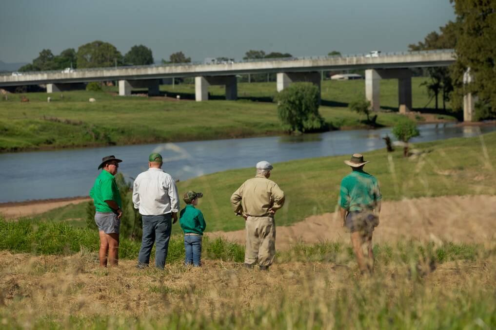 Four generations of the Osborn family stand by the Hunter River. Picture: Marina Neil