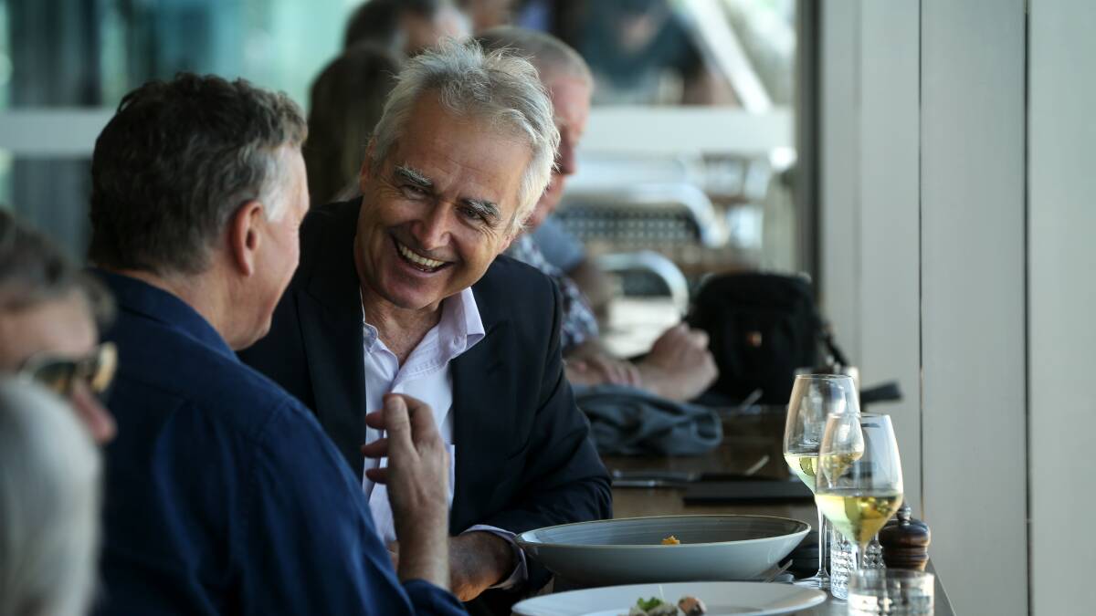Newcastle Jets coach Ernie Merrick at lunch with Scott Bevan at Merewether Surfhouse. Picture: Marina Neil