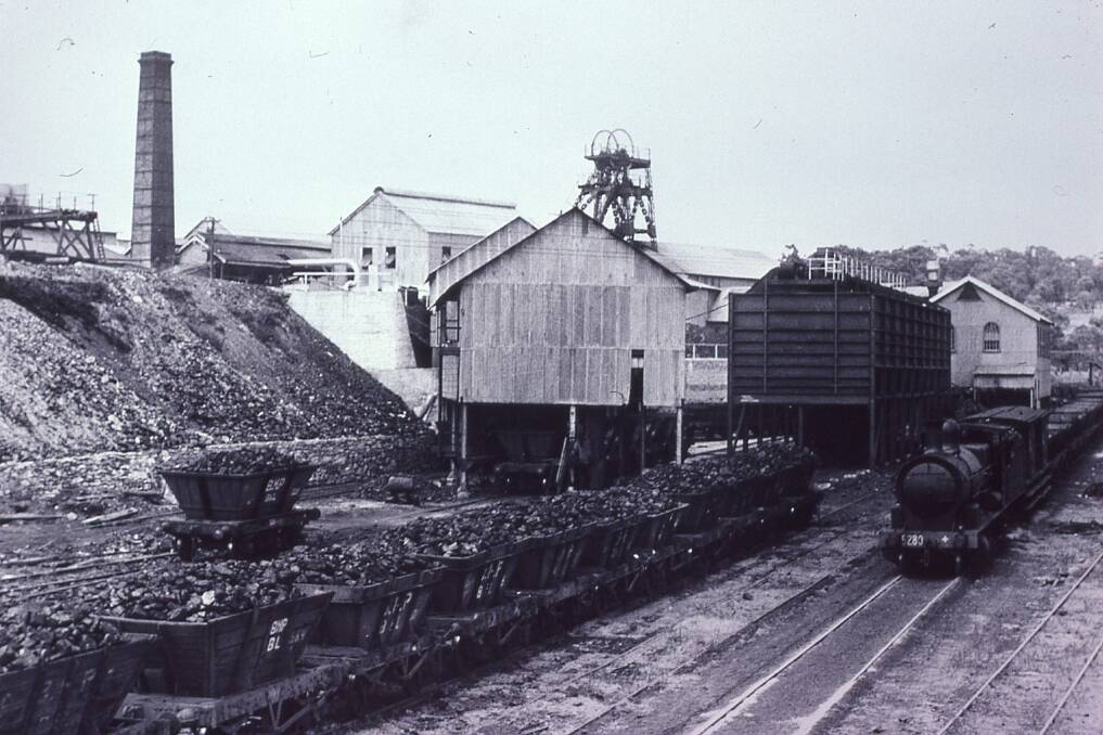 Burwood Colliery, with a train, in 1940. Picture: Courtesy, Ed Tonks Collection 