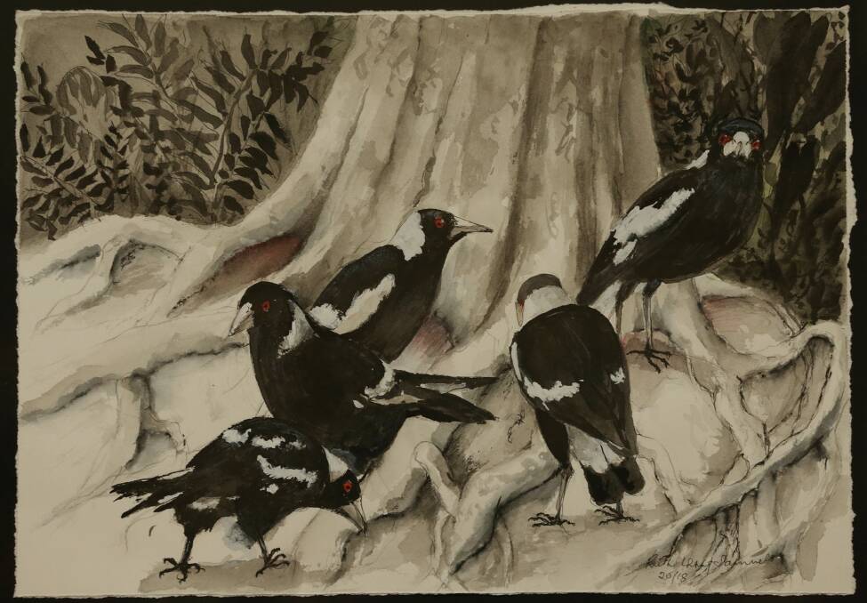 BIRD LIFE: One of Ruth Uhrig Samuels' artworks. Pictures: Simone De Peak