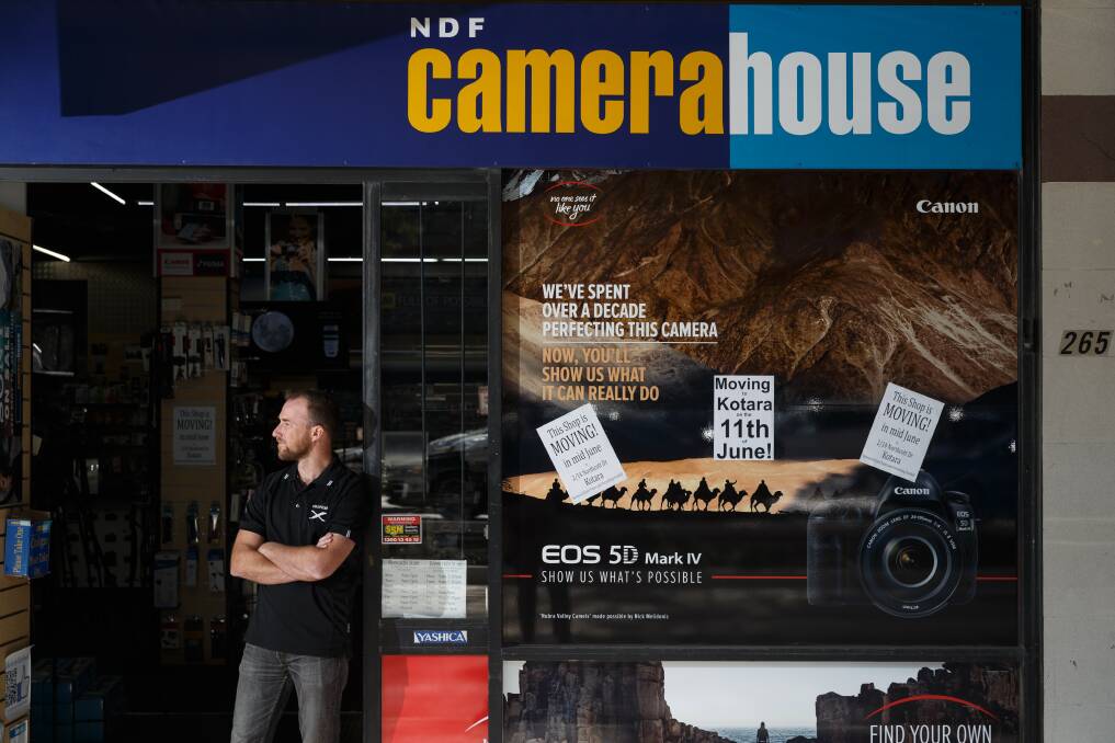 SHIFTING FOCUS: Employee Josh Fitzgerald outside NDF Camera House, which is moving to Kotara in June. Picture: Max Mason-Hubers 