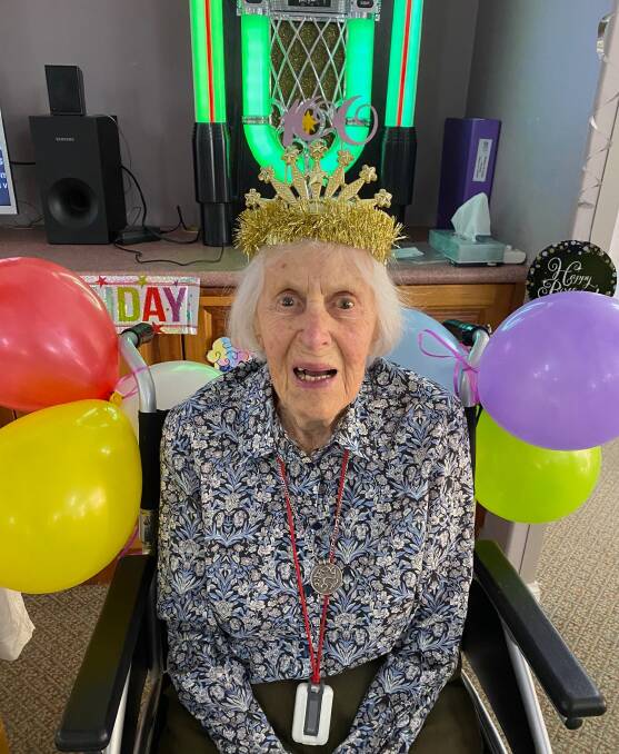 PARTY TIME: Ruth Parker at a recent party for her 100th birthday. Picture: Courtesy, Tanya Mansfield