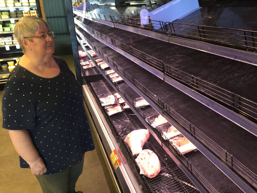 SNAGGED: Wangi resident Christine Langshaw at the meat section. Pictures: Scott Bevan