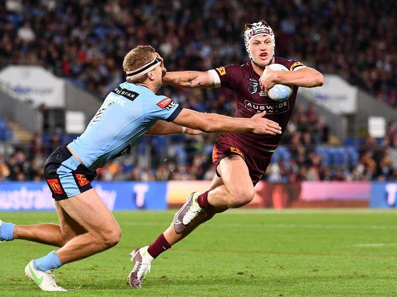 Kalyn Ponga (r) added flair, pride and passion in Queensland's Origin III victory over NSW.
