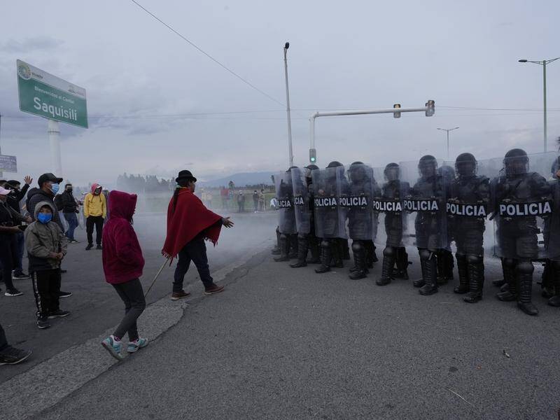 Demonstrators and police have clashed in a nationwide strike in Ecuador to protest petrol prices.