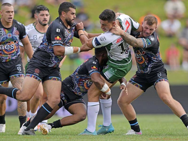 The Indigenous All Stars have defeated the Maori All Stars 28-24 in a see-sawing contest in Rotorua. (Kerry Marshall/AAP PHOTOS)