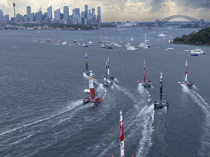 An international sailing event on Sydney Harbour was cancelled due to wild winds across the city. (AP PHOTO)