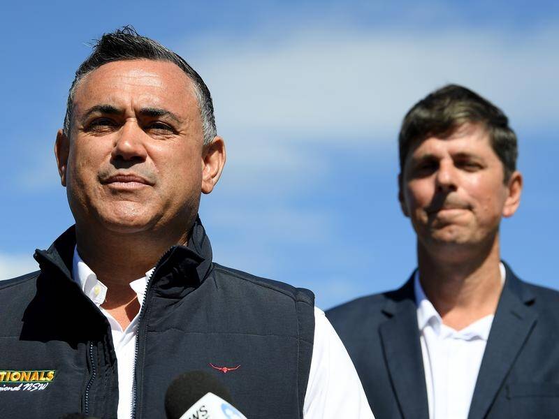 NSW Deputy Premier John Barilaro (L) is involved in a public stoush with former PM Malcolm Turnbull.