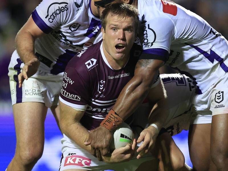 Star Sea Eagles forward Jake Trbojevic will miss Origin and six NRL weeks with a fresh calf strain. (Mark Evans/AAP PHOTOS)