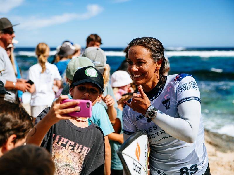 Cut-threatened Sally Fitzgibbons remains a firm favourite with fans at the Margaret River Pro. (HANDOUT/World Surf League)