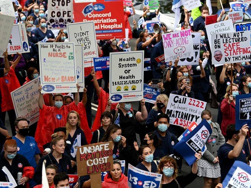 NSW nurses are taking strike action for a second time in two months, seeking more resources and pay.