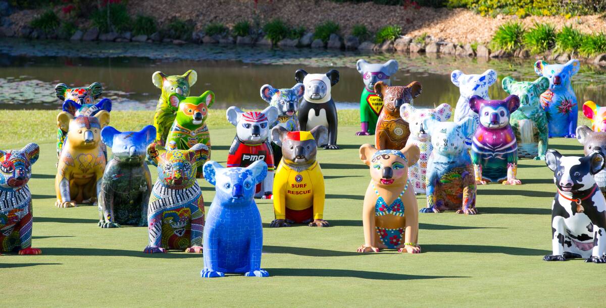 The offical launch of the Hello Koalas Sculpture Trail, including 50 painted sculptures which will be displayed in the Port Macquarie Hastings Region .
