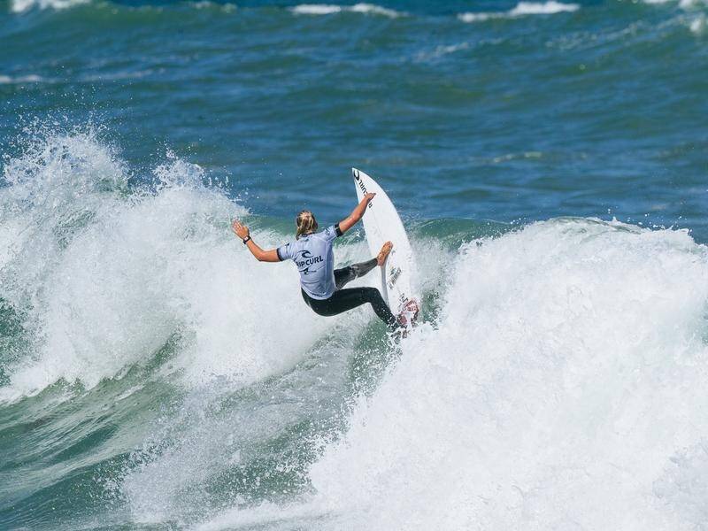 Local teen Ellie Harrison continues to take the Bells Beach Pro by storm. (HANDOUT/WORLD SURF LEAGUE)