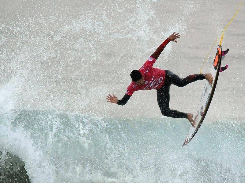 World No.1 Gabriel Medina has produced a trademark aerial show to advance at the WSL Rottnest Search