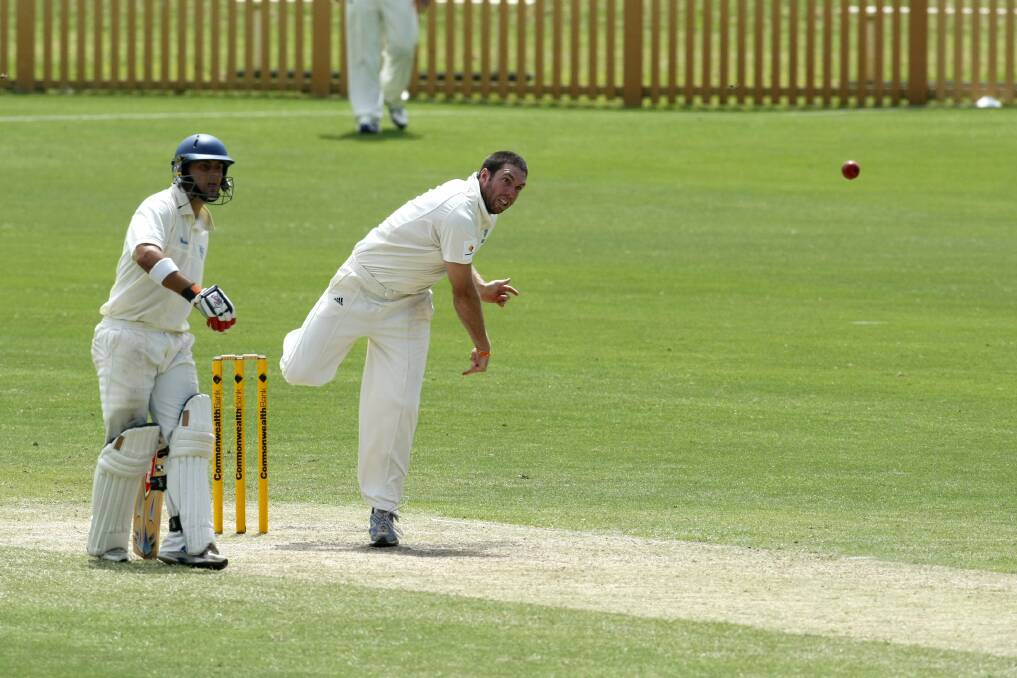 Newcastle spinner Nick Foster took 1-25 in his four overs against Sutherland on Sunday. Picture: Max Mason-Hubers