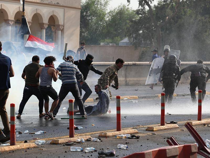 Iraqi security forces have used tear gas, water cannons and live bullets to break up demonstrations.