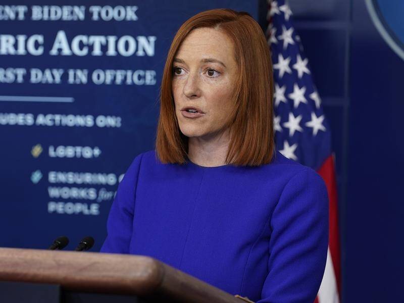 Jen Psaki has held her first news briefing as White House press secretary.