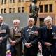 War vets Aubrey Knowles, Dennis Davis, Don Kennedy and Ken Frank remembered victory in the Pacific. (Bianca De Marchi/AAP PHOTOS)
