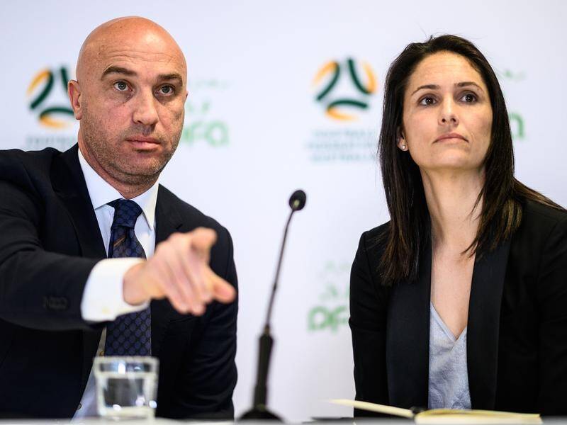 Kate Gill (r) is one of two former footballers replacing John Didulica (l) as PFA chief executive.