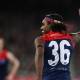 A Kysaiah Pickett goal in the dying seconds has given Melbourne a five-point AFL win over Carlton. (Joel Carrett/AAP PHOTOS)