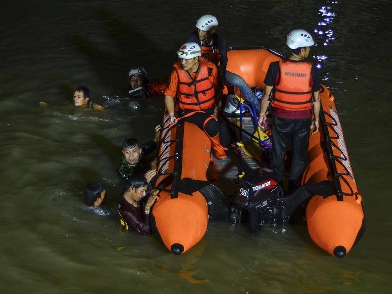 Eleven students have drowned while trekking along a river in Ciamis, West Java, Indonesia.